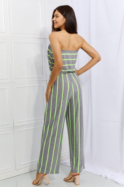 Sew In Love Pop Of Color Full Size Sleeveless Striped Jumpsuit - AMIClubwear