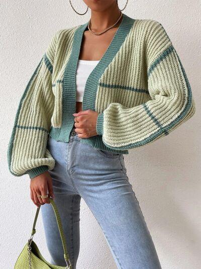 Open Front Dropped Shoulder Cardigan - AMIClubwear
