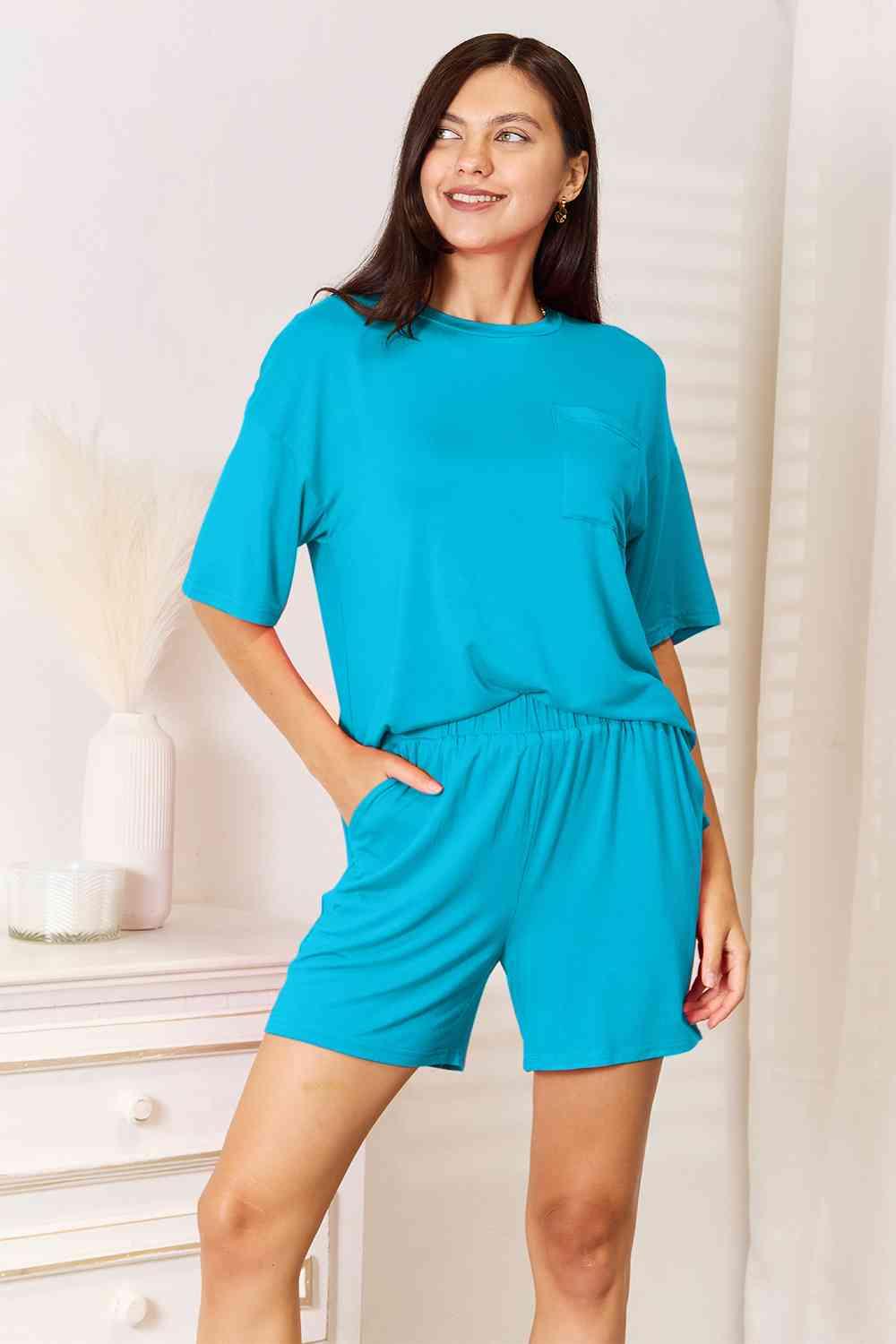 Basic Bae Full Size Soft Rayon Half Sleeve Top and Shorts Set - AMIClubwear