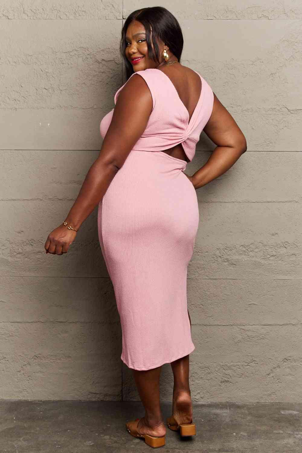 Sew In Love Full Size For The Night Fitted Sleeveless Midi Dress - AMIClubwear