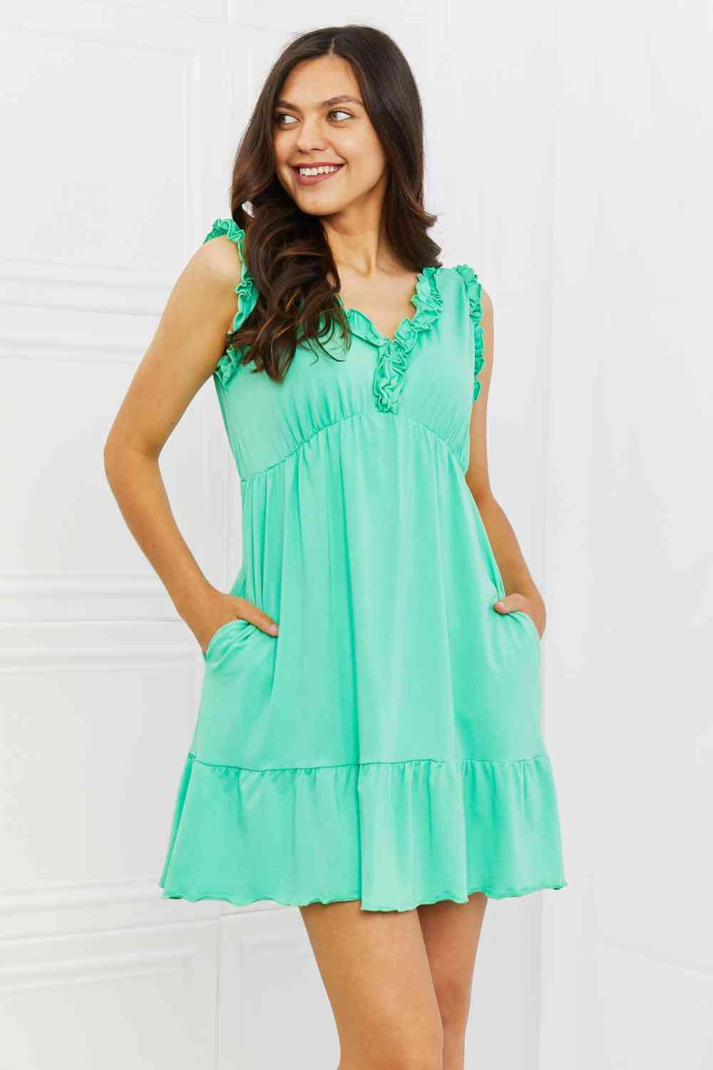 Culture Code Minty Fresh Full Size Ruffle Mini Dress - AMIClubwear