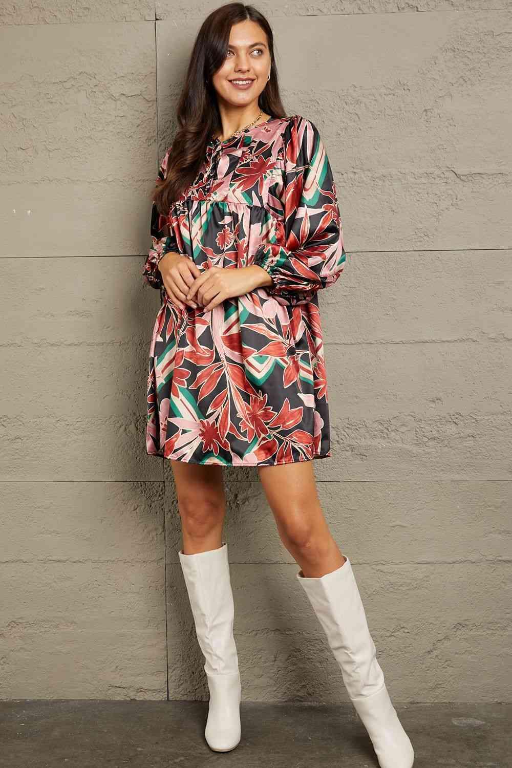 GeeGee Full Size Satin Baby Doll Dress
