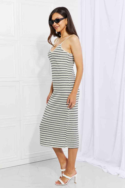 HYFVE One to Remember Striped Sleeveless Midi Dress - AMIClubwear