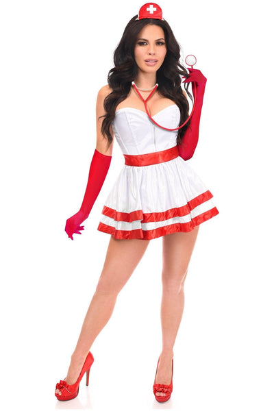 Lavish 5 PC Heart Stopper Nurse Corset Costume - AMIClubwear