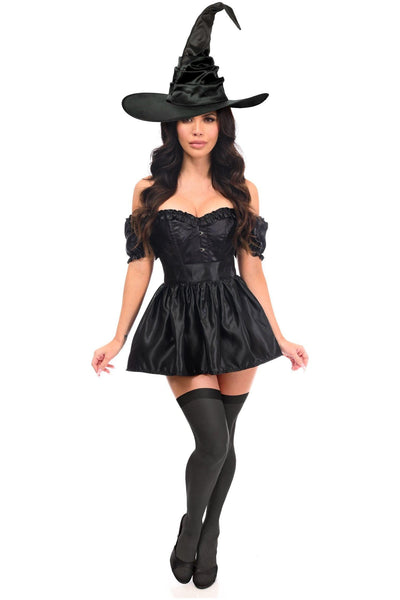 Top Drawer 3 PC Black Witch Corset Costume - AMIClubwear
