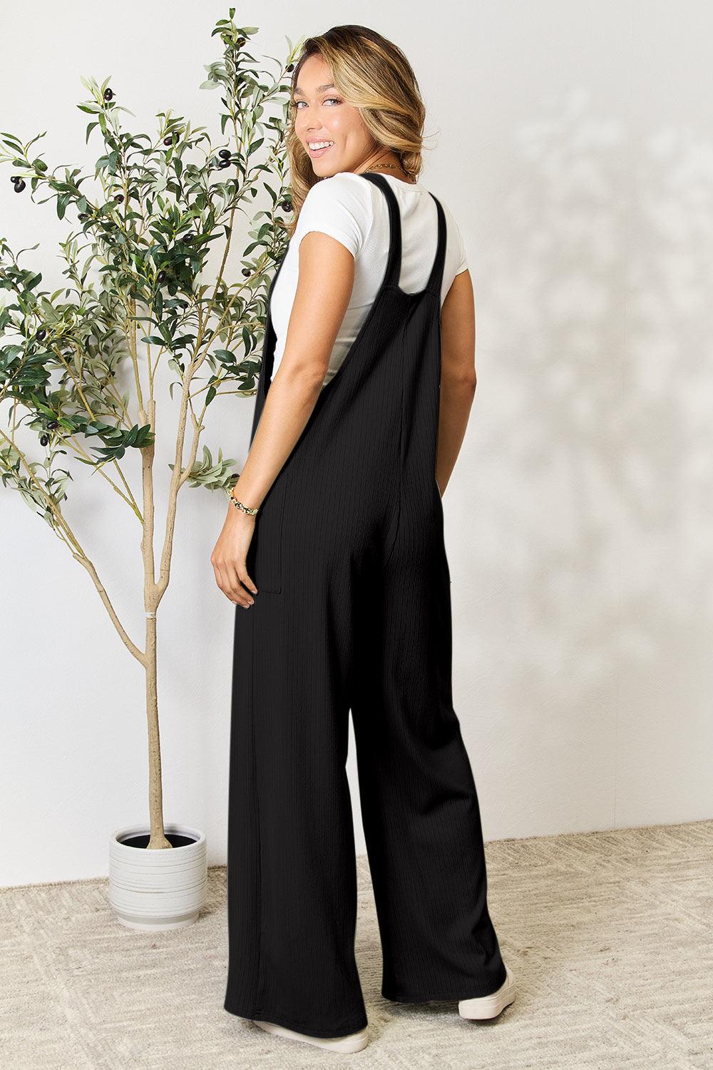 Double Take Full Size Wide Strap Overall with Pockets - AMIClubwear