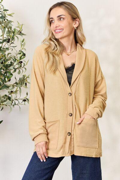 Heimish Full Size Button Up Long Sleeve Cardigan - AMIClubwear