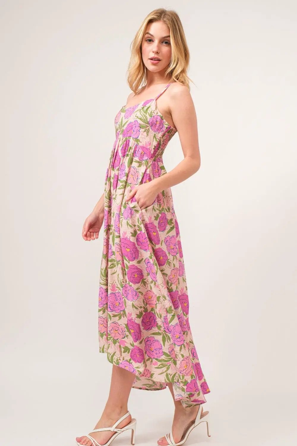 And The Why Floral High-Low Hem Cami Dress