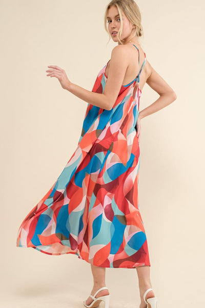 And the Why Printed Crisscross Back Cami Dress - AMIClubwear