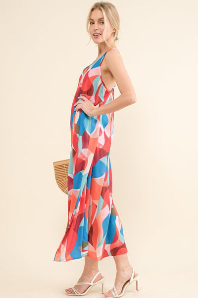 And the Why Printed Crisscross Back Cami Dress - AMIClubwear