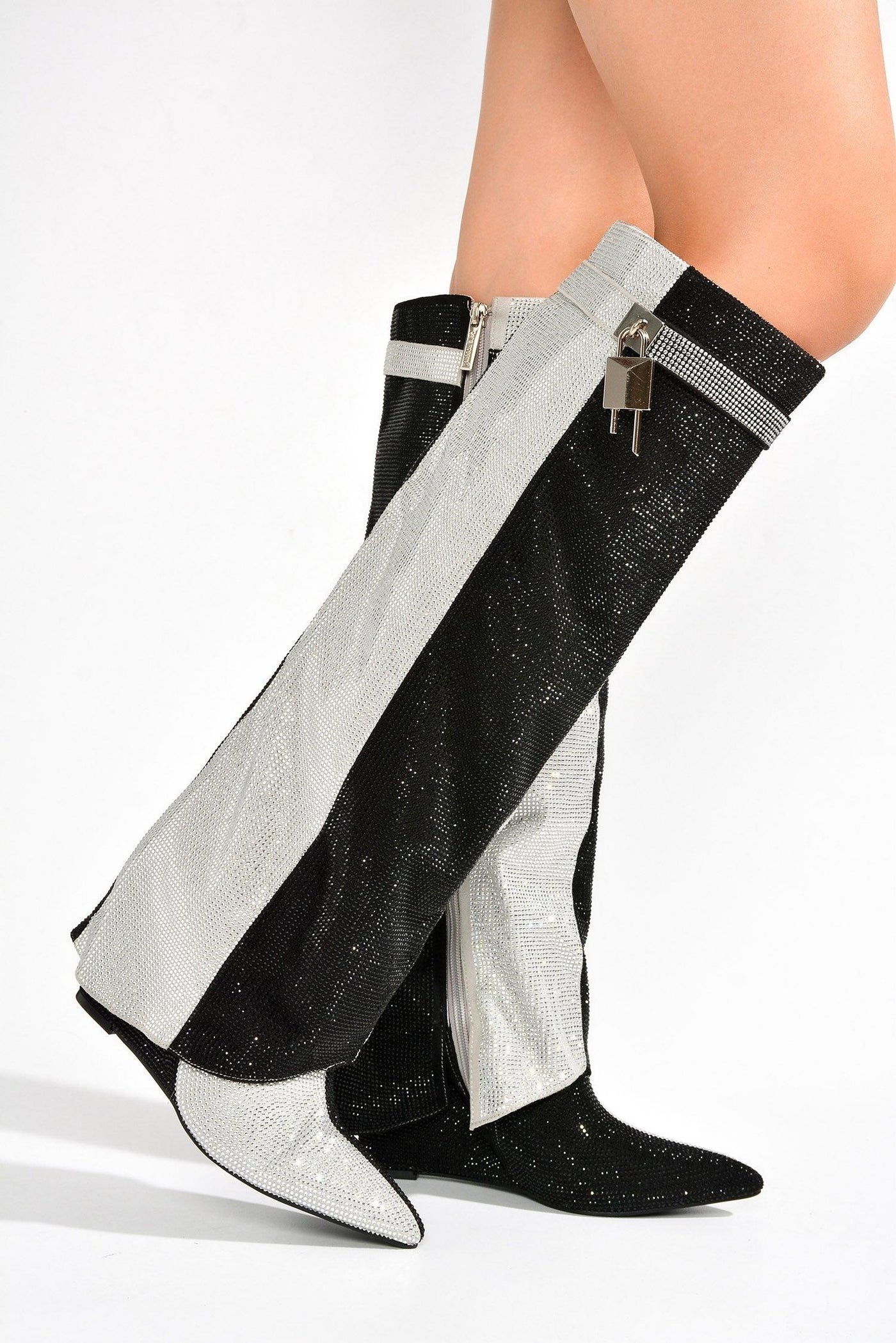 ANITTA - BLACK Thigh High Boots - AMIClubwear