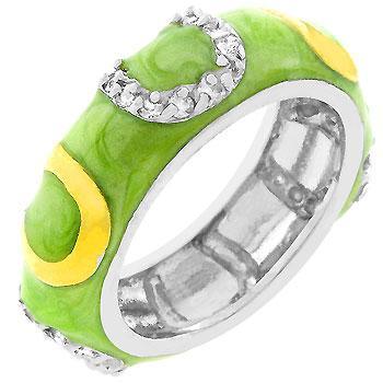 Apple Green Enamel Horseshoe Ring - AMIClubwear