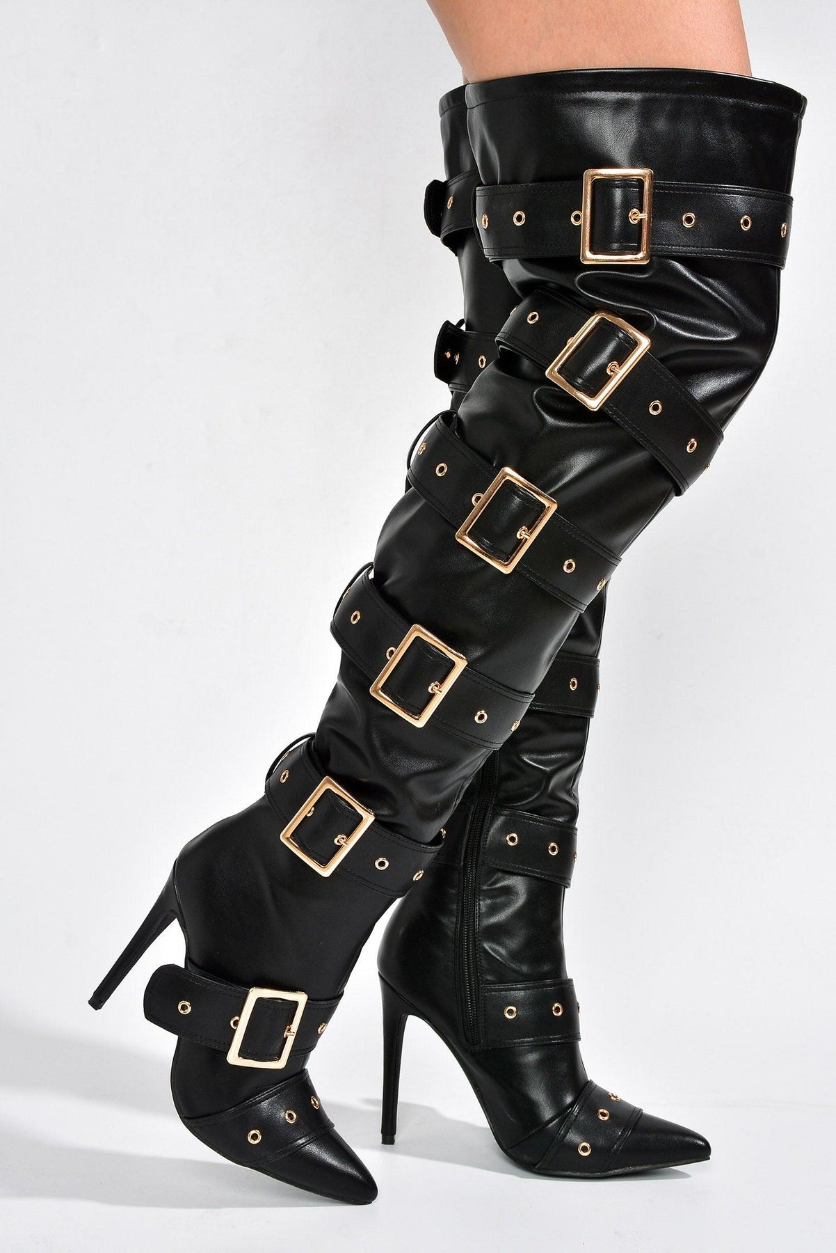 ASMARA - BLACK Thigh High Boots – AMIClubwear