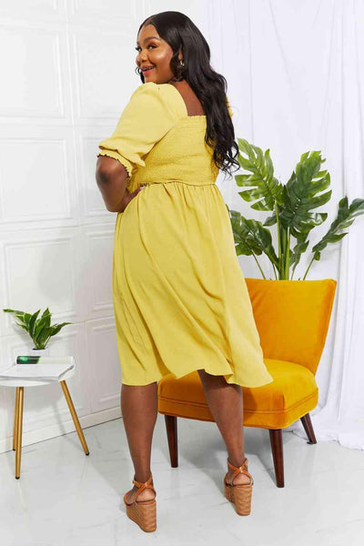 ODDI Full Size Love You Forever Square Neck Midi Dress - AMIClubwear