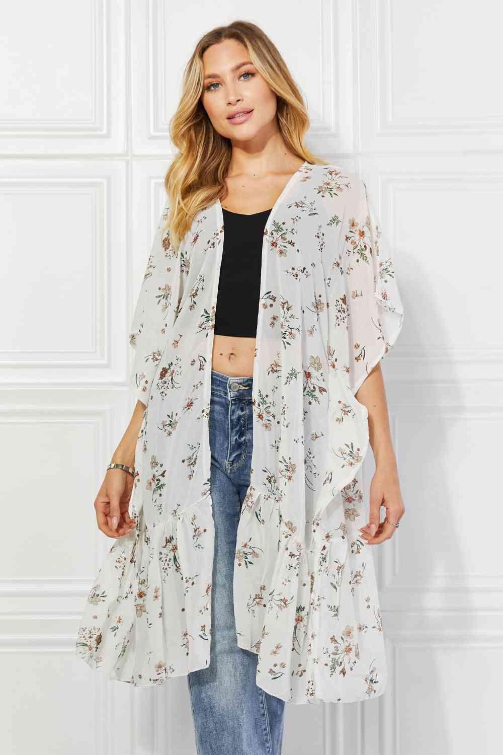 Justin Taylor Meadow of Daisies Floral Kimono - AMIClubwear