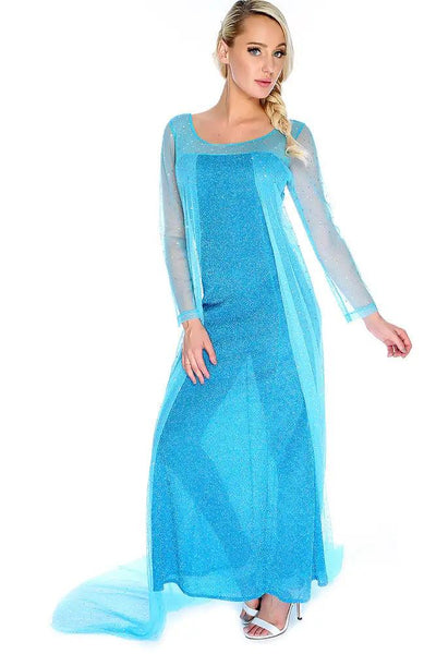 Bahama Blue Snow Queen Dress Storybook Costume - AMIClubwear