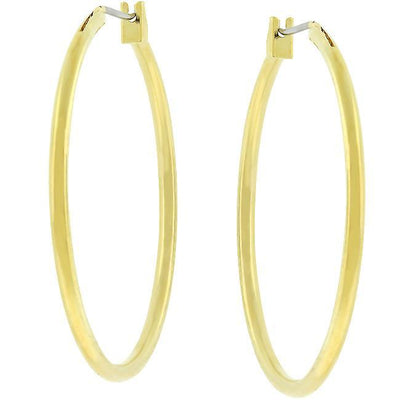 Basic Golden Hoop Earrings - AMIClubwear