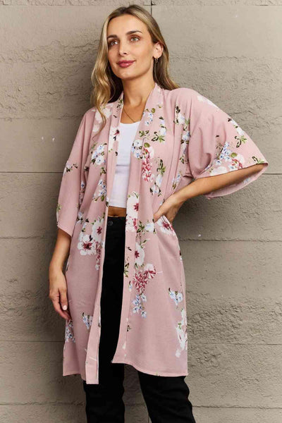Justin Taylor Aurora Rose Floral Kimono - AMIClubwear