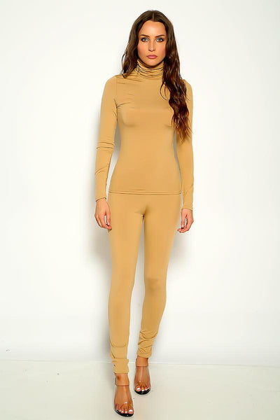 Beige Long Sleeve Two Piece Outfit - AMIClubwear