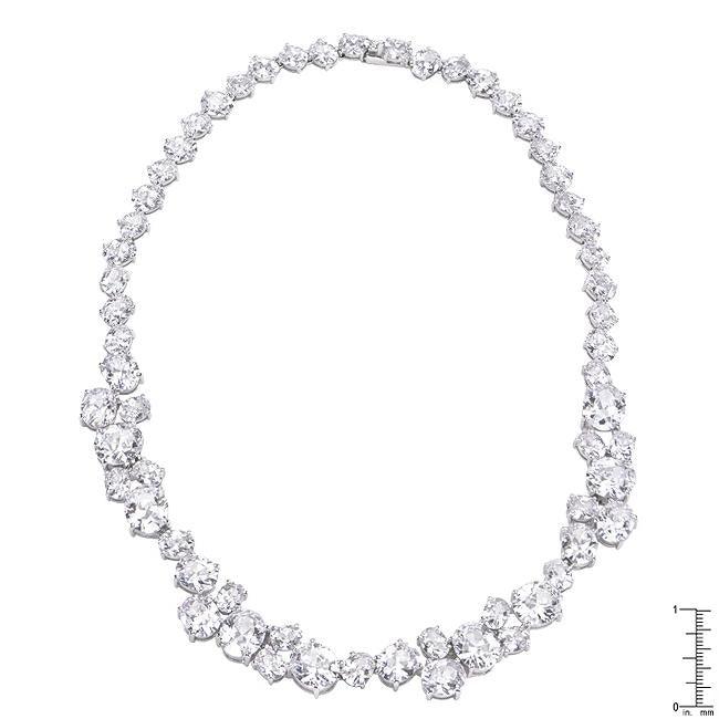 Bejeweled Cubic Zirconia Collar Necklace - AMIClubwear
