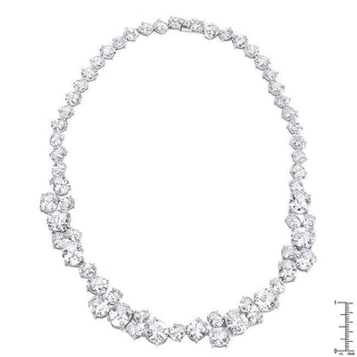 Bejeweled Cubic Zirconia Collar Necklace - AMIClubwear