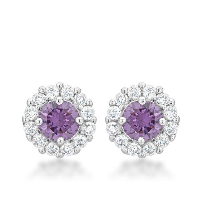 Bella Bridal Earrings in Purple - AMIClubwear