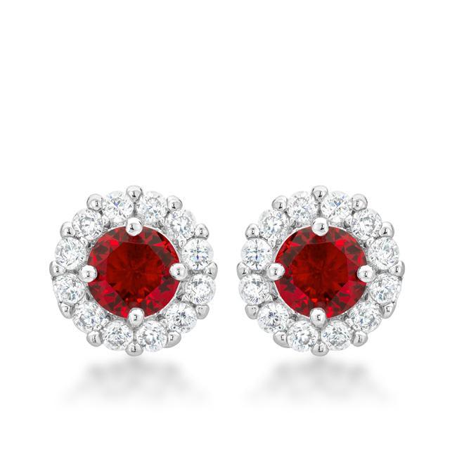 Bella Bridal Earrings in Ruby Red - AMIClubwear