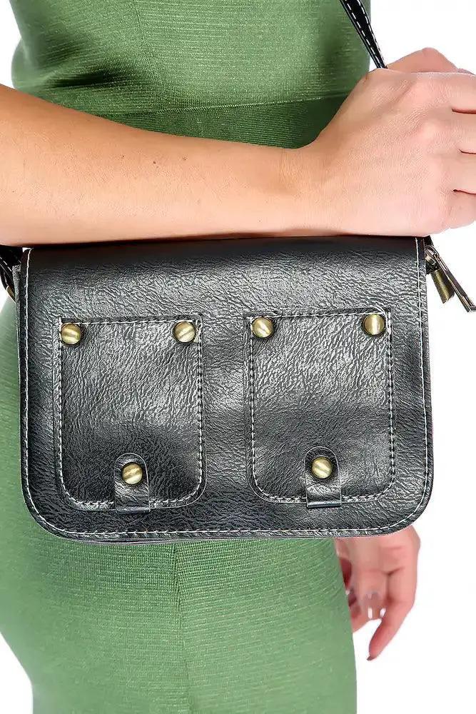 Black Adjustable Shoulder Strap Handbag