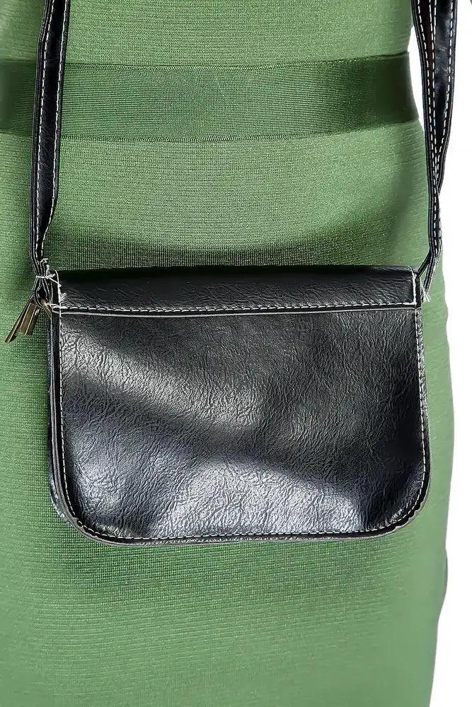 Black Adjustable Shoulder Strap Handbag