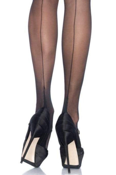 Black Backseam Sheer Pantyhose - AMIClubwear