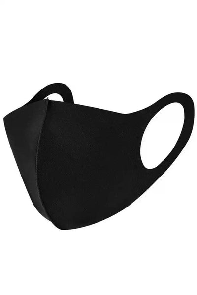Black Breathable Reusable Washable 3 Piece Face Mask - AMIClubwear