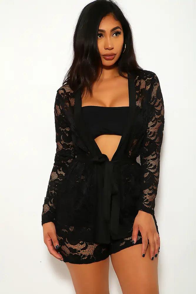 Black Crochet Two Piece Outfit - AMIClubwear