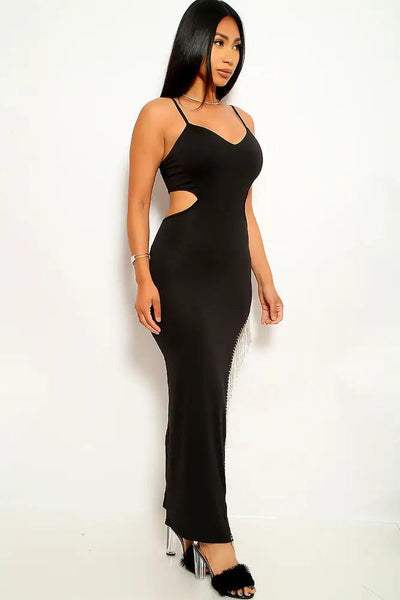 Black Cut Out Sleeveless Party Dress - AMIClubwear