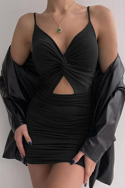 Black Cut Out Sleeveless Sexy Party Dress - AMIClubwear