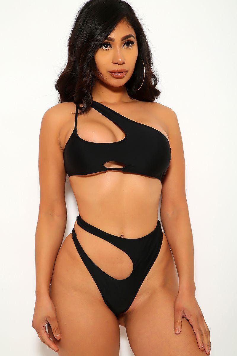 Black Cut Out Two Piece Swimsuit - AMIClubwear