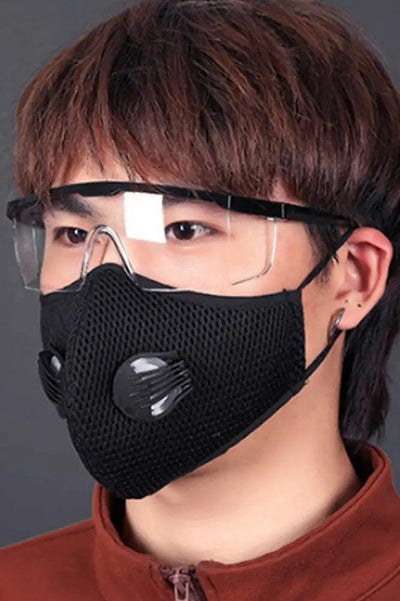 Black Double Respirator Filter Face Mask - AMIClubwear