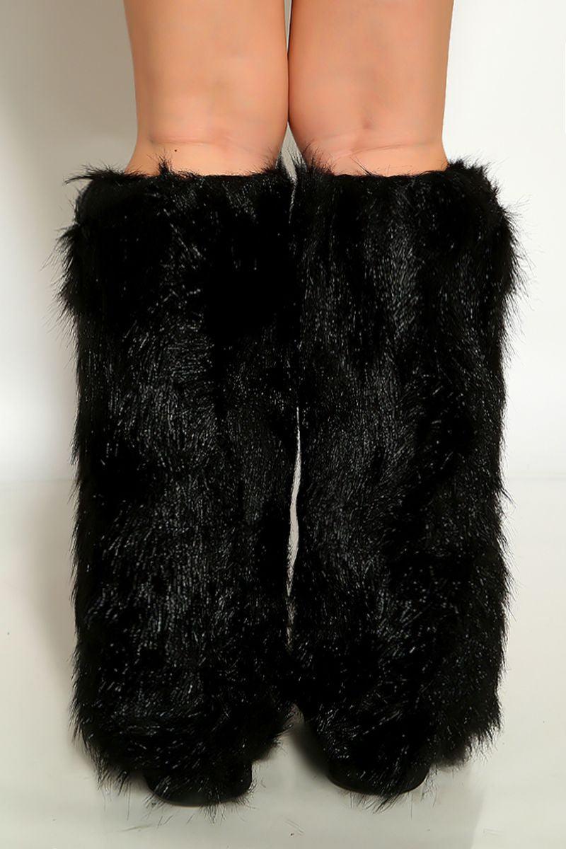 Demonia Yeti-08 Black Faux Fur