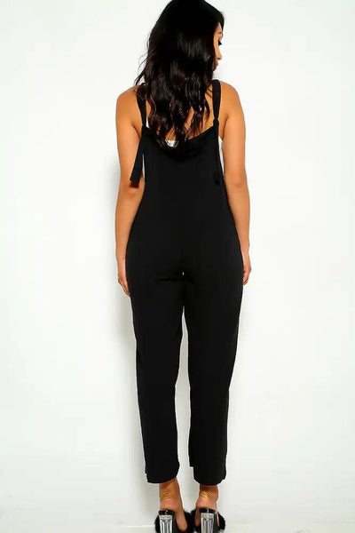 Black Flared Sleeveless Jumpsuit - AMIClubwear
