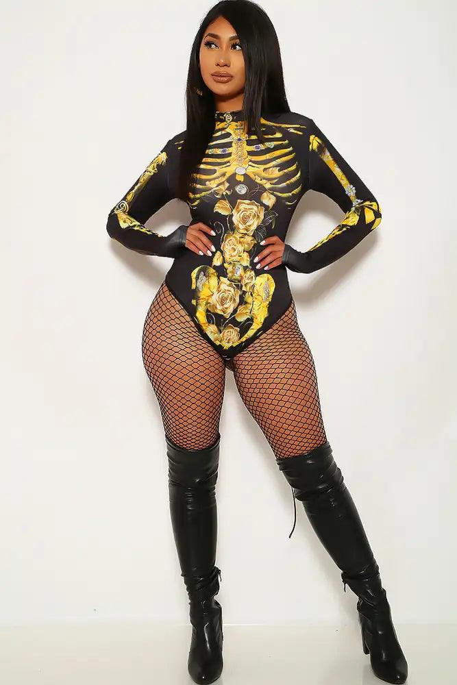 Black Gold Bad To The Bone 1 Piece Costume - AMIClubwear