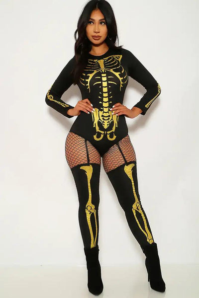 Black Gold Bad To The Bone 2 Piece Costume - AMIClubwear