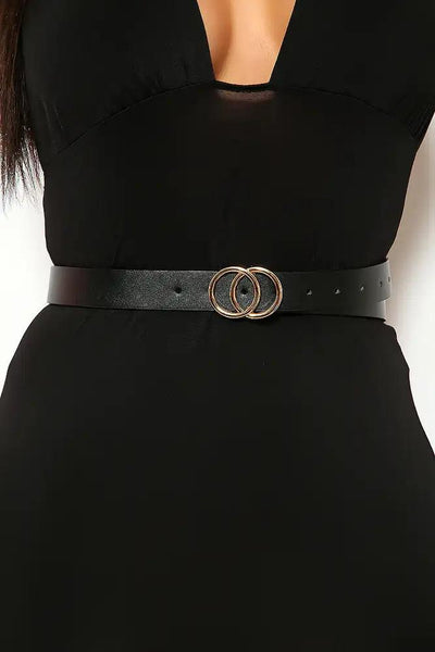 Black Gold Double O-Ring Accent Belt - AMIClubwear