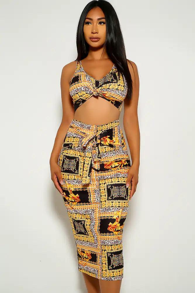 Black Gold Plus Size Two Piece Dress - AMIClubwear