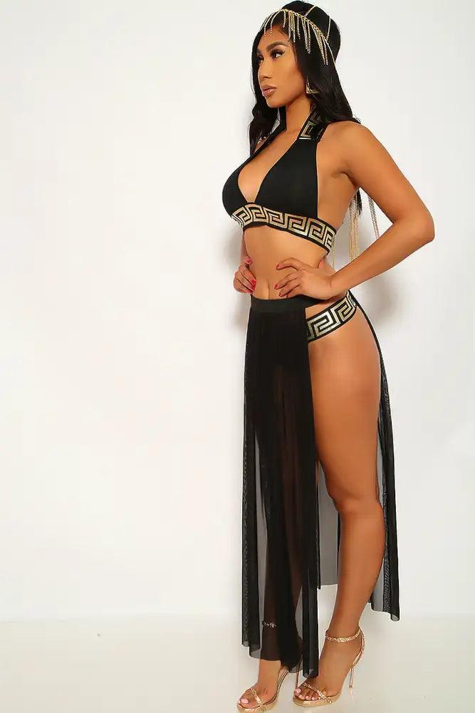 Black Gold Sexy Goddess Costume - AMIClubwear