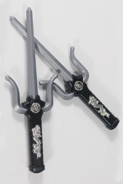 Black Grey Pair Of Dagger Ninja Swords - AMIClubwear