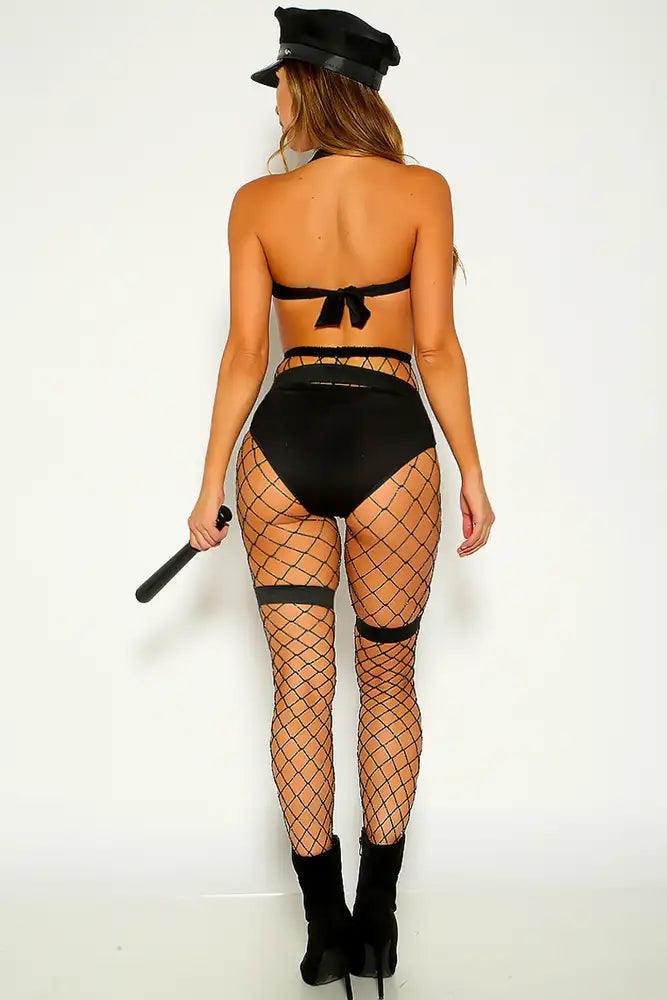 Black Hand Cuff Garter Belt Sexy Police 3 Piece Costume – AMIClubwear