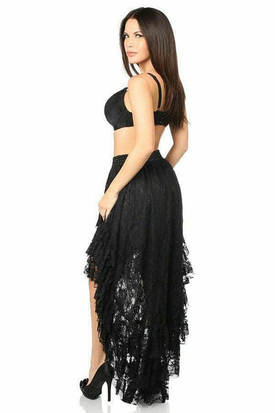 Black High Low Lace Skirt - Daisy Corsets