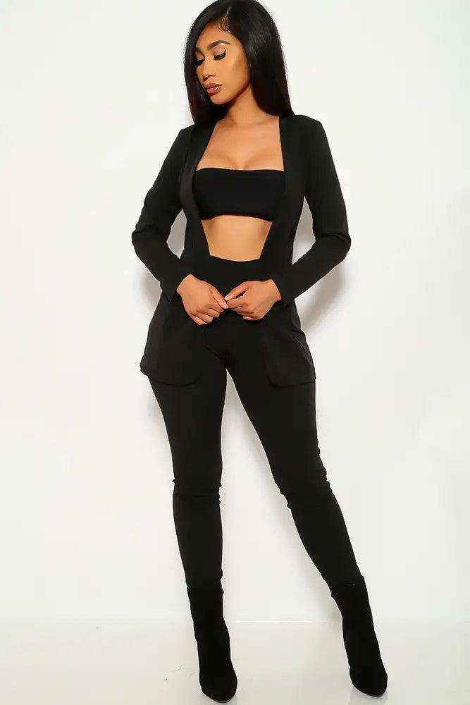 Black Long Sleeve 2 Piece Outfit - AMIClubwear