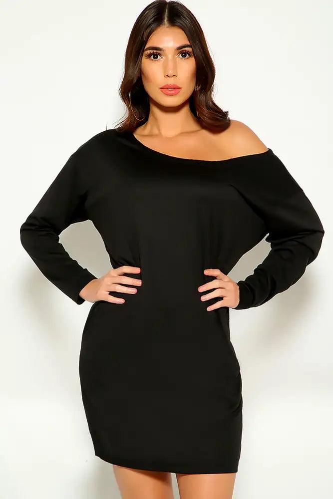 Black Long Sleeve Casual Dress - AMIClubwear