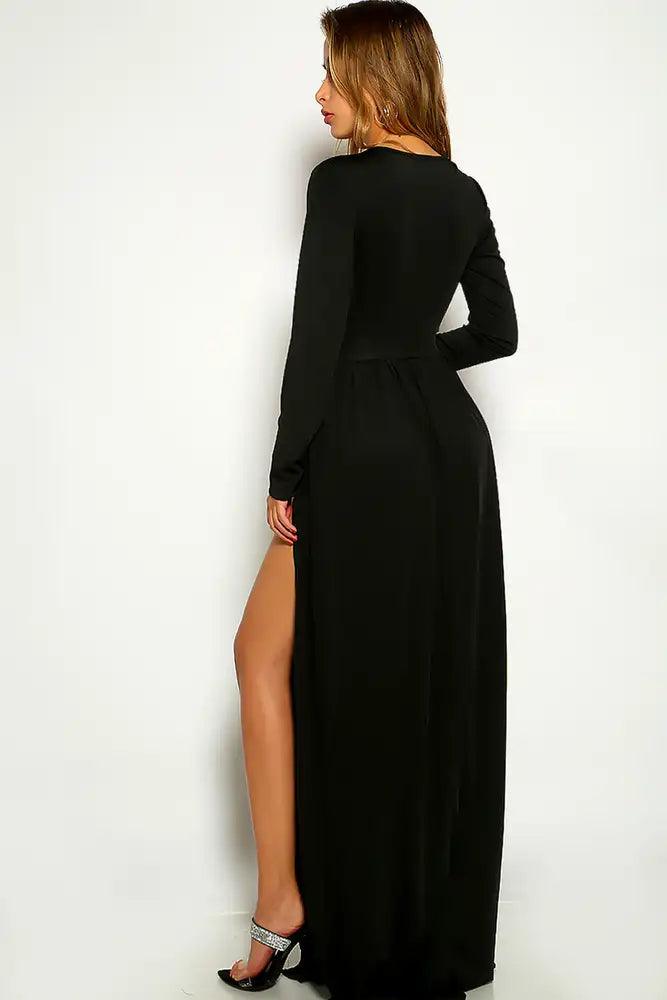 Black Long Sleeve Maxi Dress - AMIClubwear
