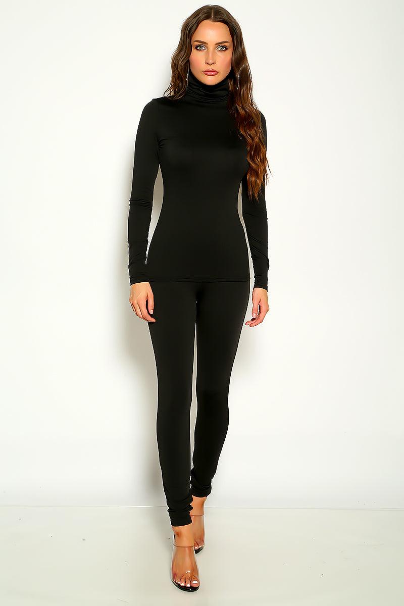 Black Long Sleeve Two Piece Outfit - AMIClubwear